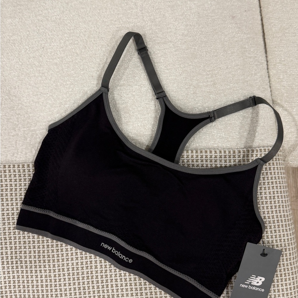 New Balance Black and Gray Sports Bra